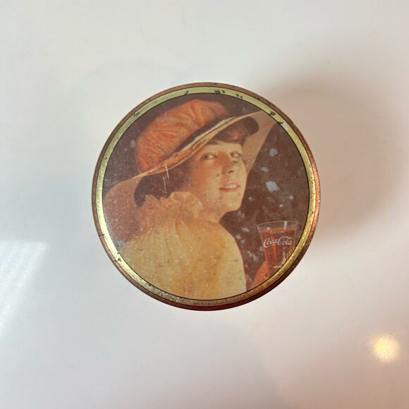 VTG 1984 Coca Cola Gibson Girl Coke Tin Storage Container Cylinder Bristol Ware - Picture 5 of 7
